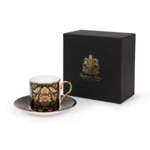 Hot Acanthus Black Coffee Cup And Saucer Cups & Saucers