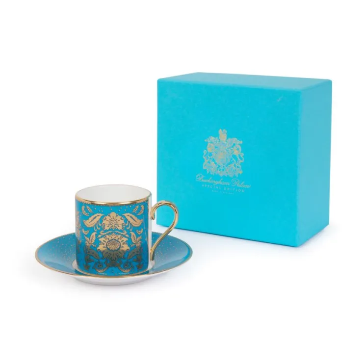 acanthus_turquoise_coffee_cup_and_saucer_1.webp Flash Sale Acanthus Turquoise Coffee Cup And Saucer Cups & Saucers