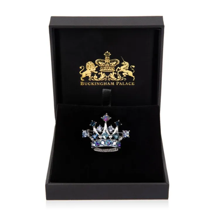 blue_and_silver_crown_brooch_2.webp Discount Blue And Silver Crown Brooch Brooches