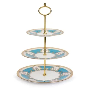 Hot Coat Of Arms 3 Tier Cake Stand Plates & Bowls