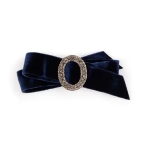 Discount Navy Velvet Bow Hair Accessories