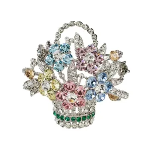 Fashion Pastel Flower Basket Brooch Brooches