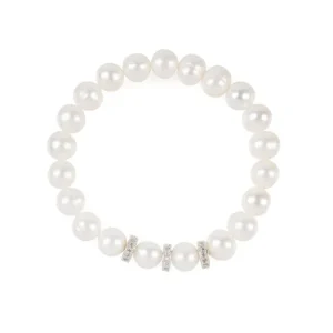 Clearance Pearl And Crystal Disc Bracelet Bracelets