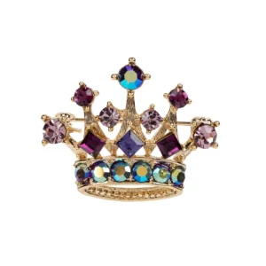 Best Purple And Gold Crown Brooch Brooches