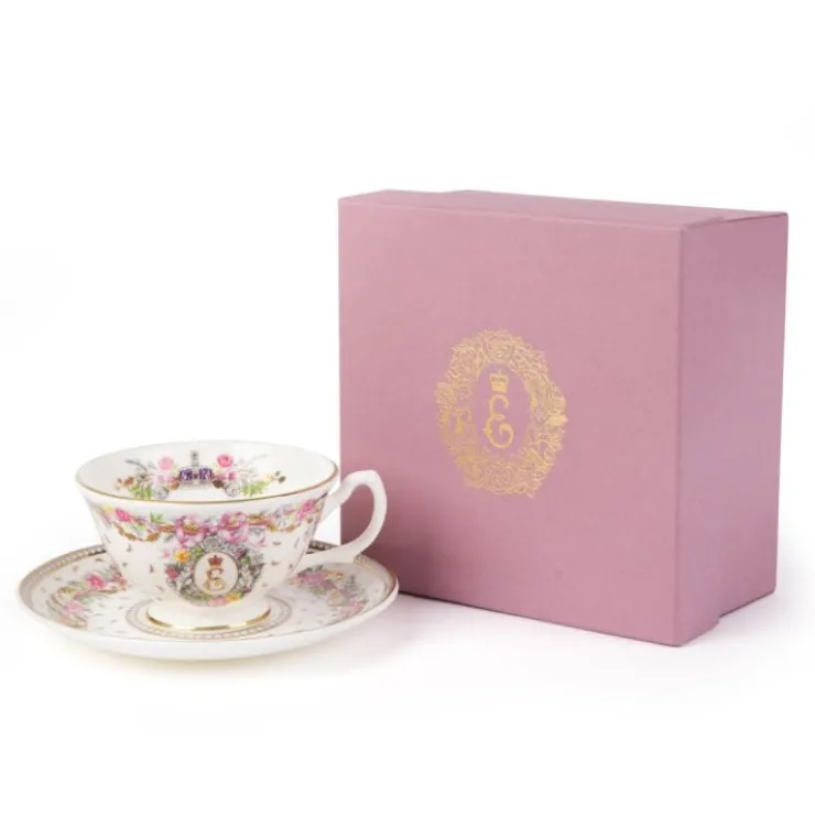queen_elizabeth_ii_commemorative_teacup_and_saucer_3.webp Clearance Queen Elizabeth Ii Commemorative Teacup And Saucer Cups & Saucers
