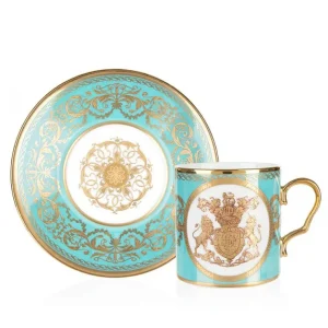 Outlet Special Edition Lustre Pink And Green Coffee Cup And Saucer Cups & Saucers