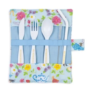 Cheap The Summertime Blue Bamboo Cutlery Wrap Picnics