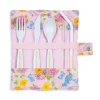 Cheap The Summertime Pink Bamboo Cutlery Wrap Picnics