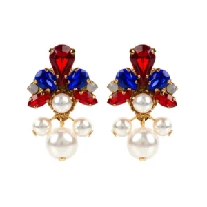 Best Sale Vicki Sarge Red, White And Blue Pearl Drop Earrings Earrings