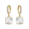 Fashion White Square Crystal Earrings Earrings