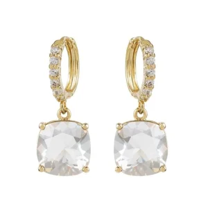 Fashion White Square Crystal Earrings Earrings